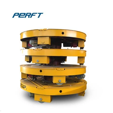 Chariot de transfert sur rail monté sur plateau tournant